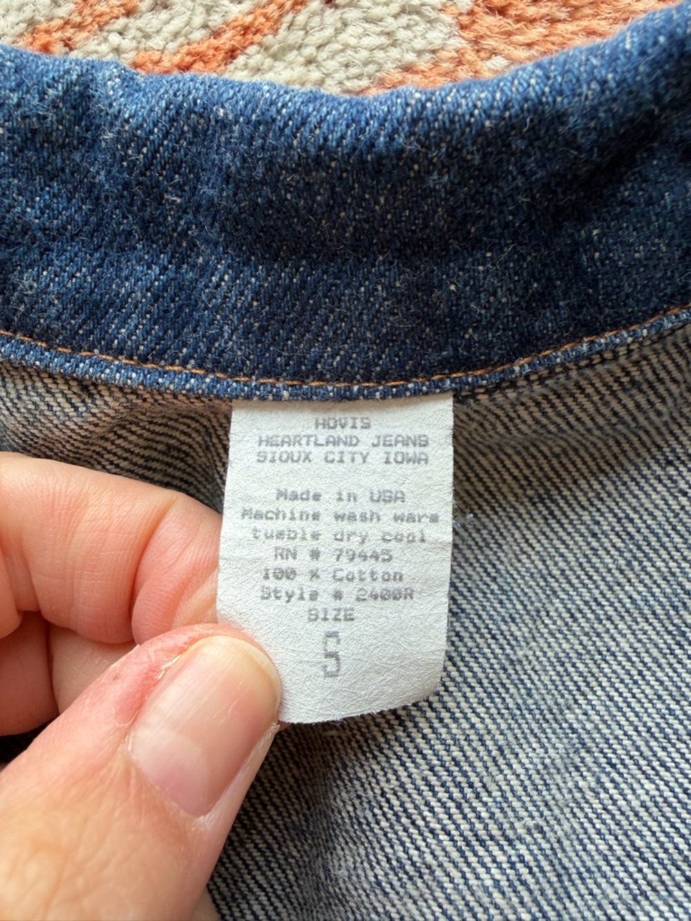 Vintage Hovis Heartland Apparel Denim Jacket Dark Blue - Picture 6 of 9